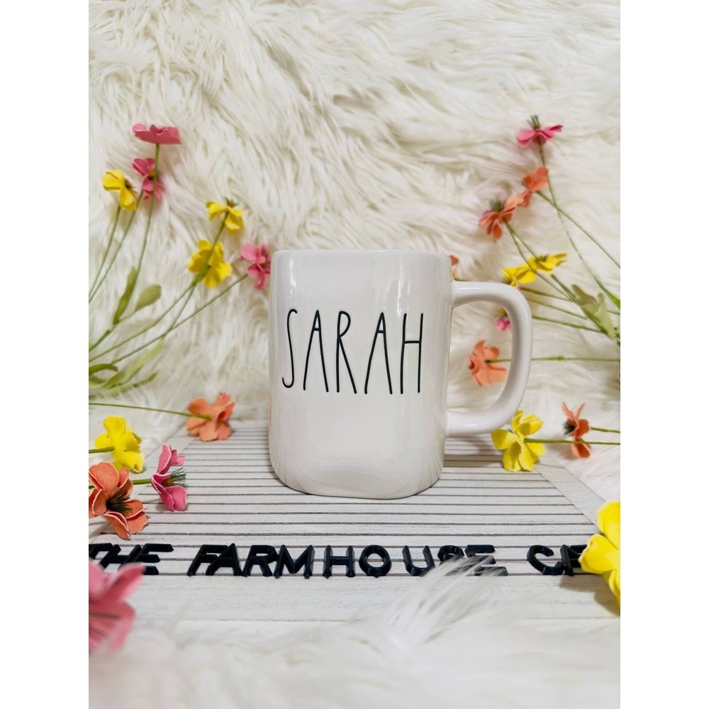 Authentic Rae Dunn Ceramic Sarah Name Coffee Mug Farmhouse Kitchen Home Decor